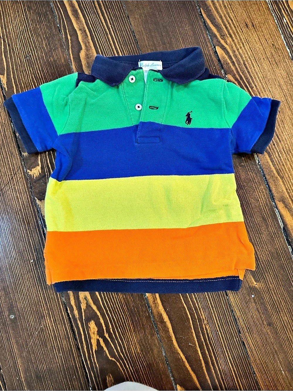 Ralph Lauren Striped Cotton Pique/Mesh Polo Shirt Boys 18M